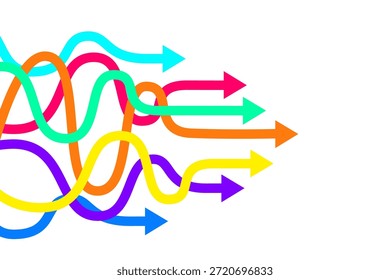 Simplifique la Imagen del concepto de proceso de flechas. Vectores