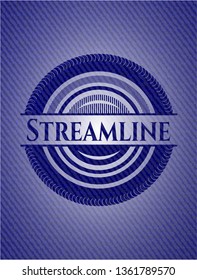 Streamline badge with denim texture
