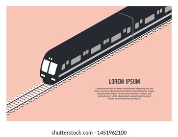 streamline commuter train. simple illustration.