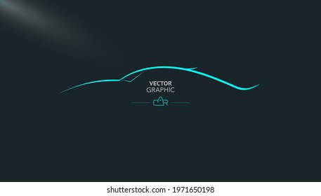 Streamline Design Of Self Driving Sports Car, Abstract Vector Technology Background Material.
