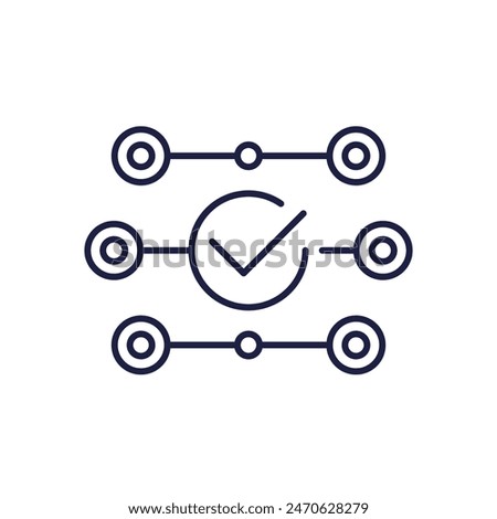 streamline process icon, parallel operations line vector