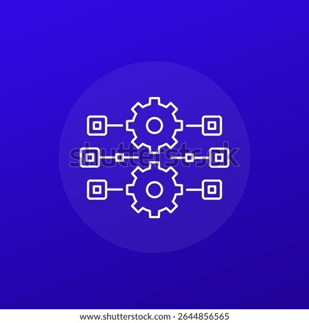 streamline process icon, parallel production line vector design