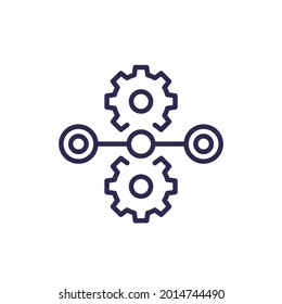 Streamline Process Line Icon With Gears