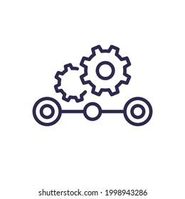 Streamline Process Line Icon On White