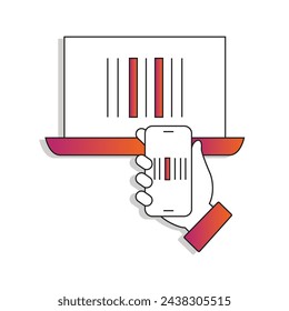 Optimieren Sie Ihre Arbeit. Symbol für Barcode-Scanner. Vektor-bearbeitbares Strichsymbol.