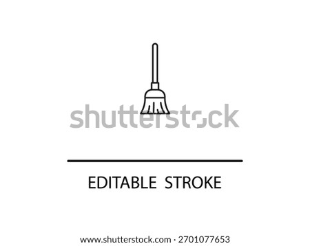 Streamlined broom icon for your cleaning and housework needs, perfect for web design, app interfaces, and modern, minimalist illustrations.