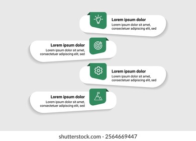 Streamlined Business Presentation 4 Step Timeline Journey Infographic for Engaging and Effective Visual Communication