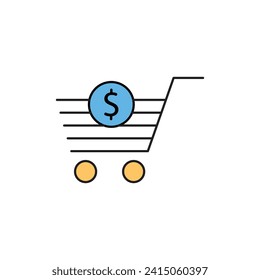 Streamlined e-commerce experience a distinctive set of minimal color fill and thin line web icons for online shopping and efficient delivery comprehensive outline icons collection in simple vector	