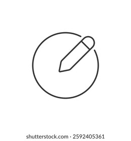 A streamlined edit icon, featuring a pencil within a circle. Ideal for digital interfaces, it signifies editing or creating content, enhancing user experience with its clear and intuitive design