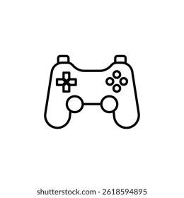 Streamlined gamepad icon isolated on pure white background, for digital play