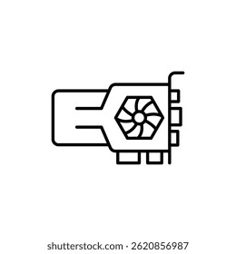 Streamlined GPU Icon Depicting Advanced Technology for Modern Computing