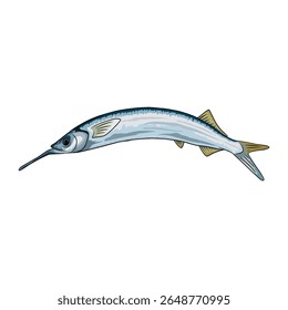 Ilustração simplificada de um peixe-espada, mostrando seu corpo alongado.