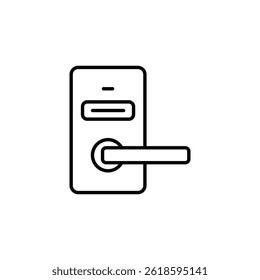 Ilustración simplificada que representa un sistema de cerradura de puerta electrónico moderno