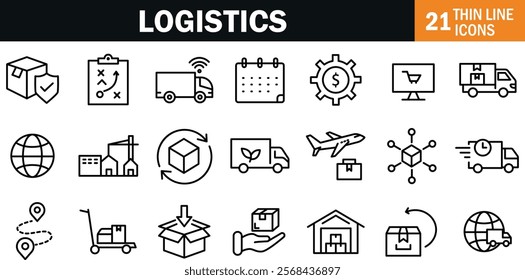 "Streamlined Logistics Icon for Supply Chain, Transportation, and Distribution-Themed Designs"