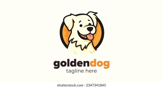 Streamlined Pet Branding: Clinic and Pet Shop Vector Logos with Cute Golden Dog