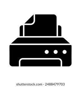 A streamlined printer icon representing printing functionality for documents, images, and more