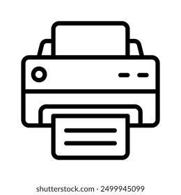 A streamlined printer icon representing printing functionality for documents, images, and more
