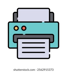 A streamlined printer icon representing printing functionality for documents, images, and more