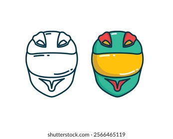 Streamlined racing helmet line icon ideal for motorsport graphics, safety equipment, and competitive speed-related themes.