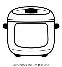 Streamlined rice cooker outline vector, perfect for culinary and kitchen-themed projects.