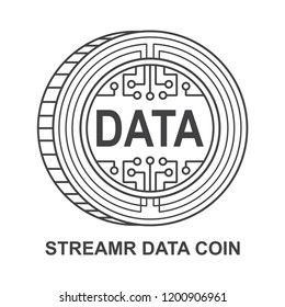 streamr data coin  Cryptocurrency  icon outline