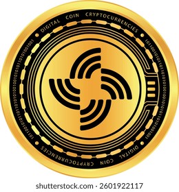streamr-data cryptocurrency drawings on abstract background. 3d illustrations.