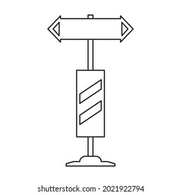 Street arrow vector icon.Outline vector icon street arrow isolated on white background .
