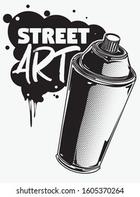 Street art - black and white spray can graffity