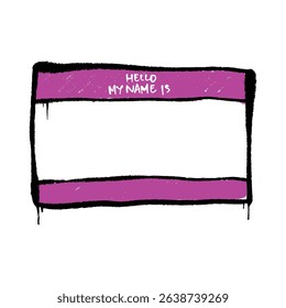Street Art Blank Name Tag with Drips