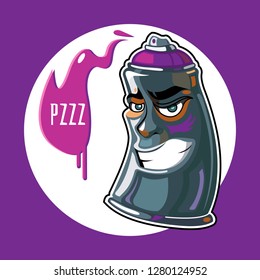 Street art character design of graffiti spray balloon illustrations, stickers, badges, label. T-shirt print, cards, comics, logo
