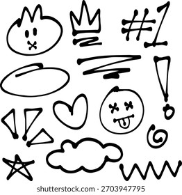 street art doodle vector set