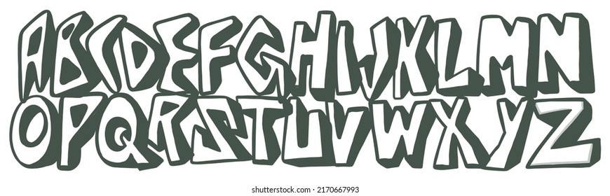 Street art graffiti font type - Out line