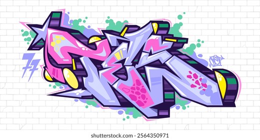 Street Art Hip Hop Abstract Word Tes Graffiti Style Font Lettering Vector Illustration Template Art