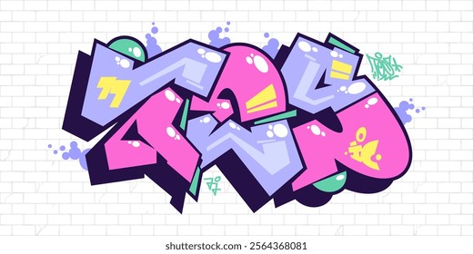 Street Art Hip Hop Abstract Word Tes Graffiti Style Font Lettering Vector Illustration Template Art