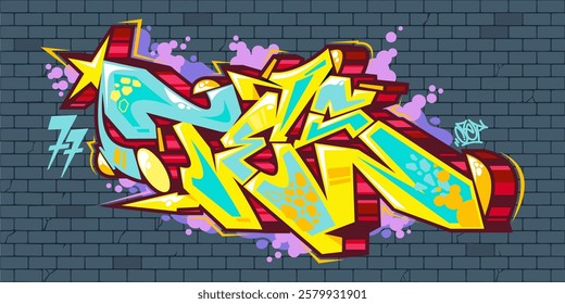 Street Art Hip Hop Abstract Word Tes Graffiti Style Font Lettering Vector Illustration Template Art