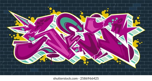 Street Art Hip Hop Abstract Word Set Graffiti Style Font Lettering Vector Illustration Template Art