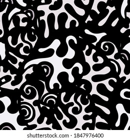 Street Art Print. Modern Seamless Pattern.  Gray, Bordo Funky Hand Drawn. Linear Collage. Bizarre Street Art. Creative Trendy Style. Abstract, Contrast Shape. Doodle Crazy Vector Background.
