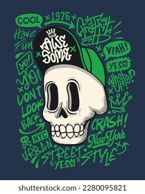 street art and skull vector design