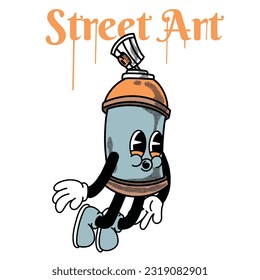 Street Art With Spray Cans Groovy Character Design