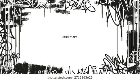 Fondo de Vector de arte callejero con dibujos a mano de graffiti.