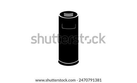 street Ashtray Bin, black isolated silhouette