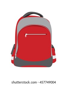 Street backpack vector illustration isolated on white. Kids school backpack in flat vector style.