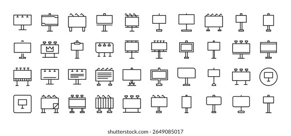 Pacote de ícone de linha de faixa de rua. Outline Signs para Gráficos e Web Design, Apps, Anúncios, Vários Cartões 