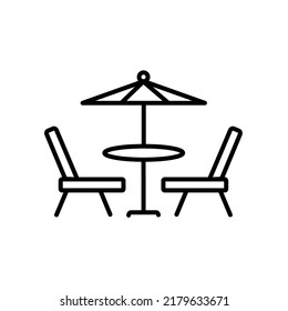 Street bar furniture icon. Simple illustration of street bar furniture vector icon for web design isolated on white background
