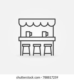 Street beer bar vector icon or symbol in thin line style