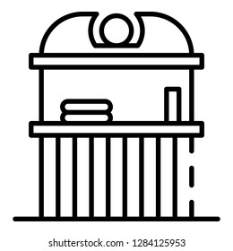 Street beer kiosk icon. Outline street beer kiosk vector icon for web design isolated on white background