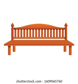 Street bench icon. Cartoon of street bench vector icon for web design isolated on white background
