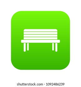 Street bench icon digital green for any design isolated on white vector illustration