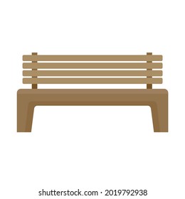 Street bench icon. Flat illustration of street bench vector icon isolated on white background