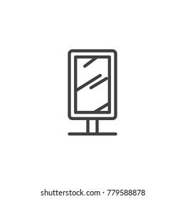 Street billboard line icon, outline vector sign, linear style pictogram isolated on white. Symbol, logo illustration. Editable stroke